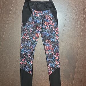 Profile By Gottex Kids Floral Leggings - Black and Multicolor